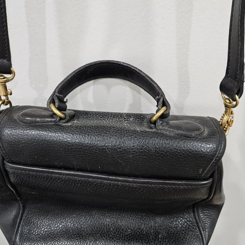 Vintage Coach Sheridan Monticello Leather Crossbody Bag Black Fairy Whimsygoth